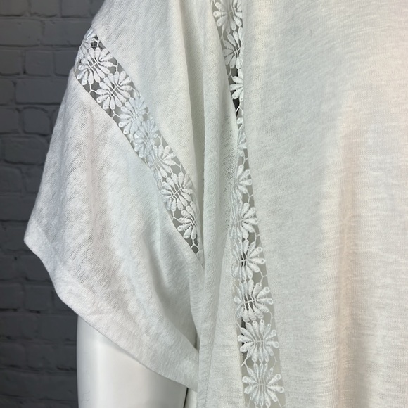 JM Collection White Slub Knit Crochet Top Plus Size XXL - Picture 6 of 7